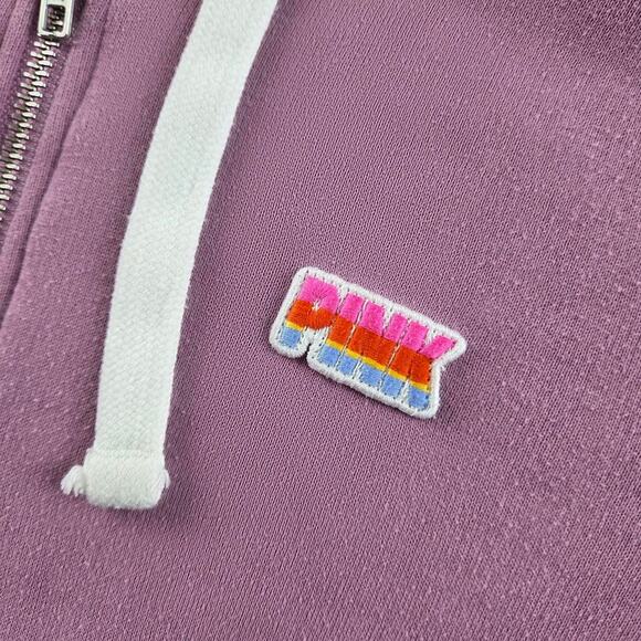 PINK Victoria's Secret LOVE PINK Mauve Half Zip Pullover Hoodie Women's XS - Picture 3 of 8